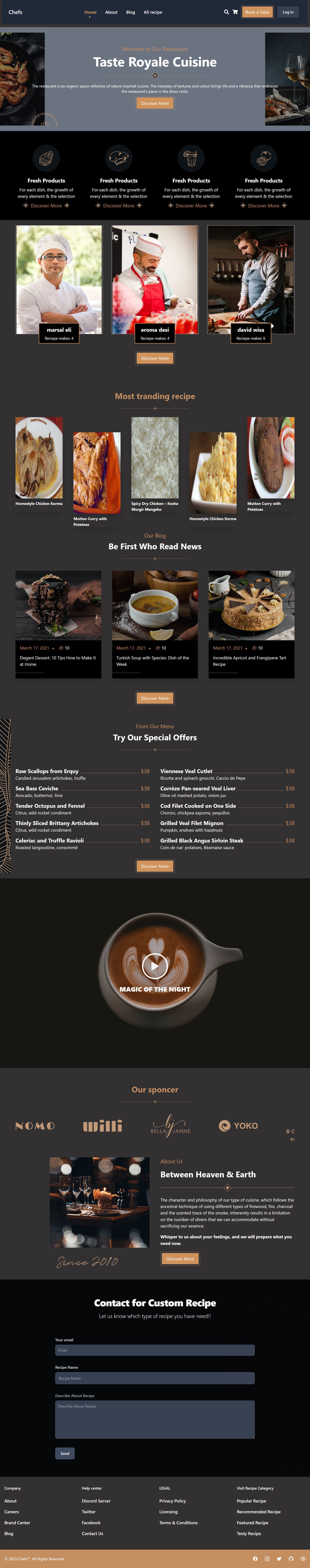 Restaurant Website